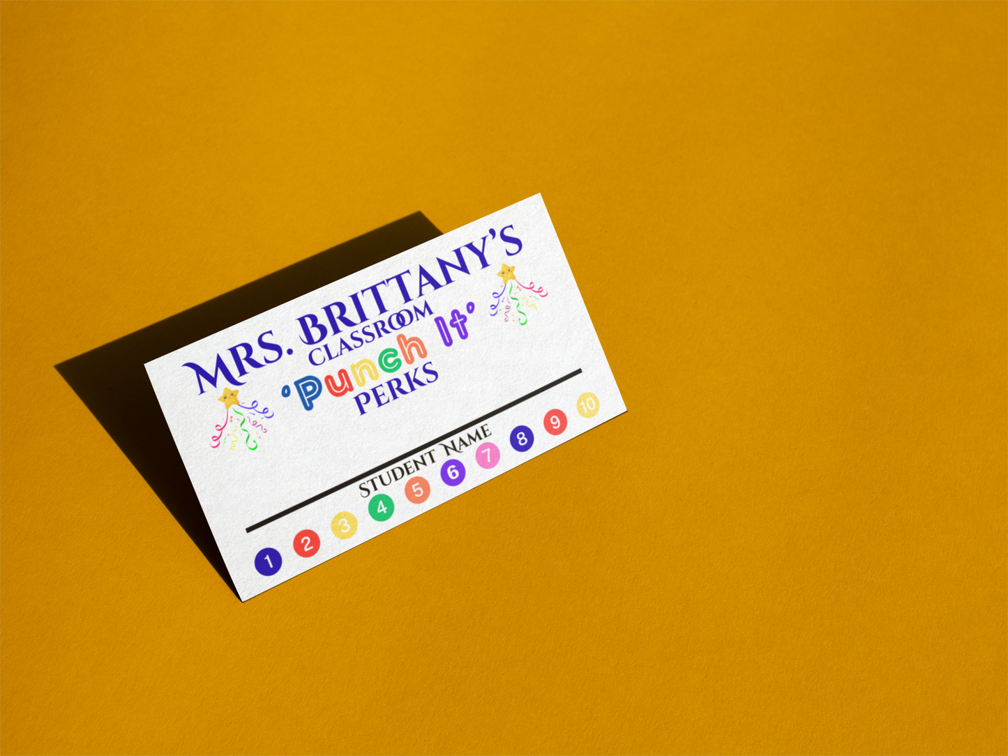 Classroom Punch It Perks Reward Cards Personalized Back to School Motivation For Student Reward Gift Praise Recognition Behavior Notes