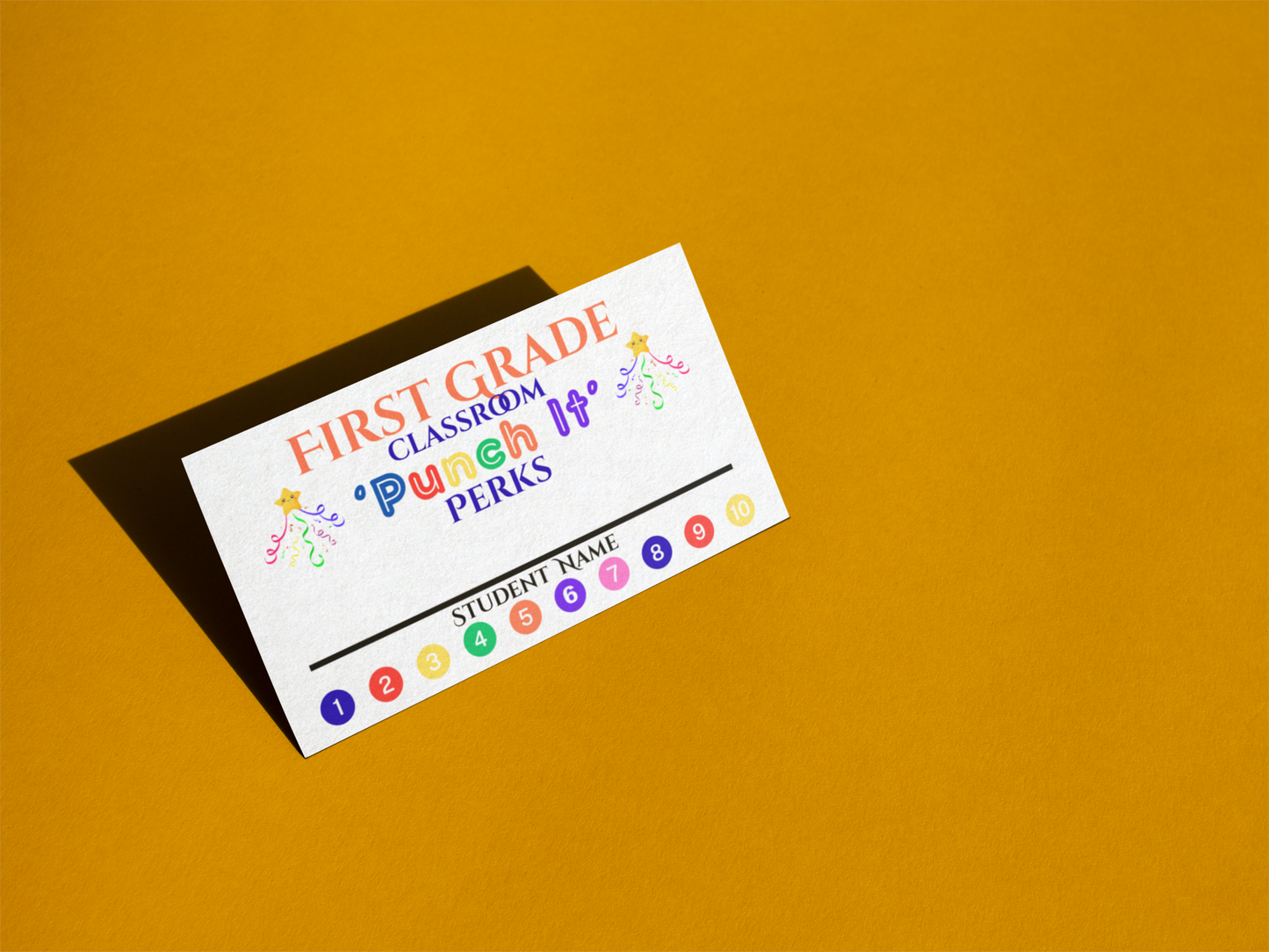 Classroom Punch It Perks Reward Cards Personalized Back to School Motivation For Student Reward Gift Praise Recognition Behavior Notes