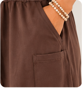 Everyday Comfort Wide-Leg Two-Piece Pant Set – Mocha