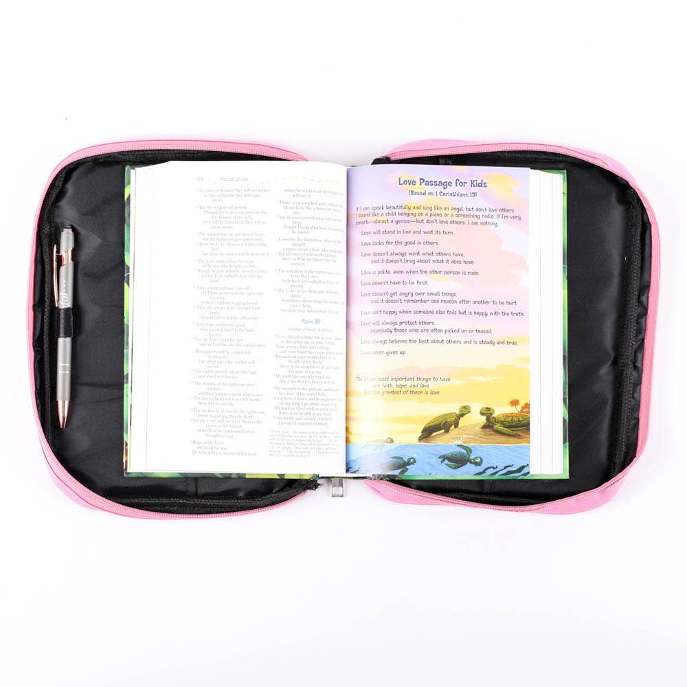 Canvas Bible Cover with Reversible Sequins - Cherished - M