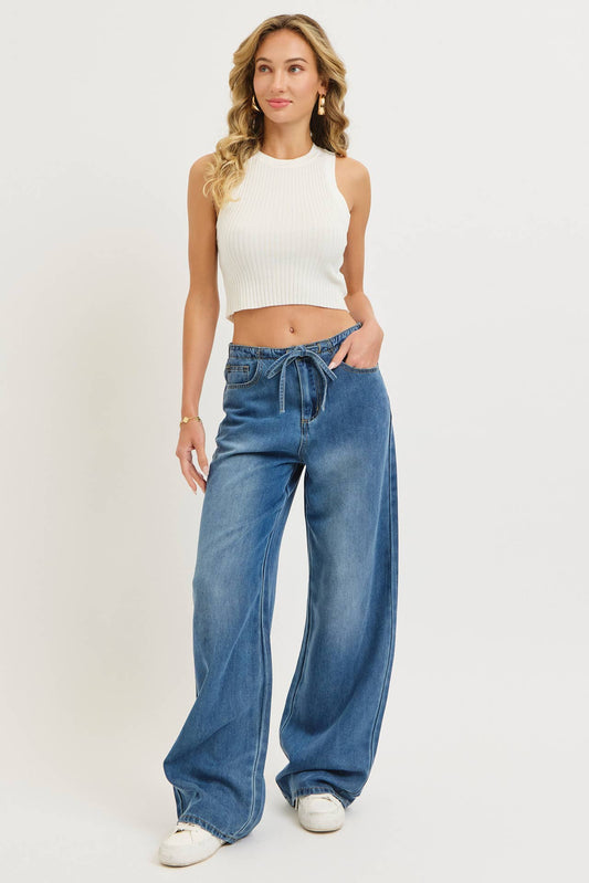 EASY CASUAL  WIDE-LEG DENIM PATNS