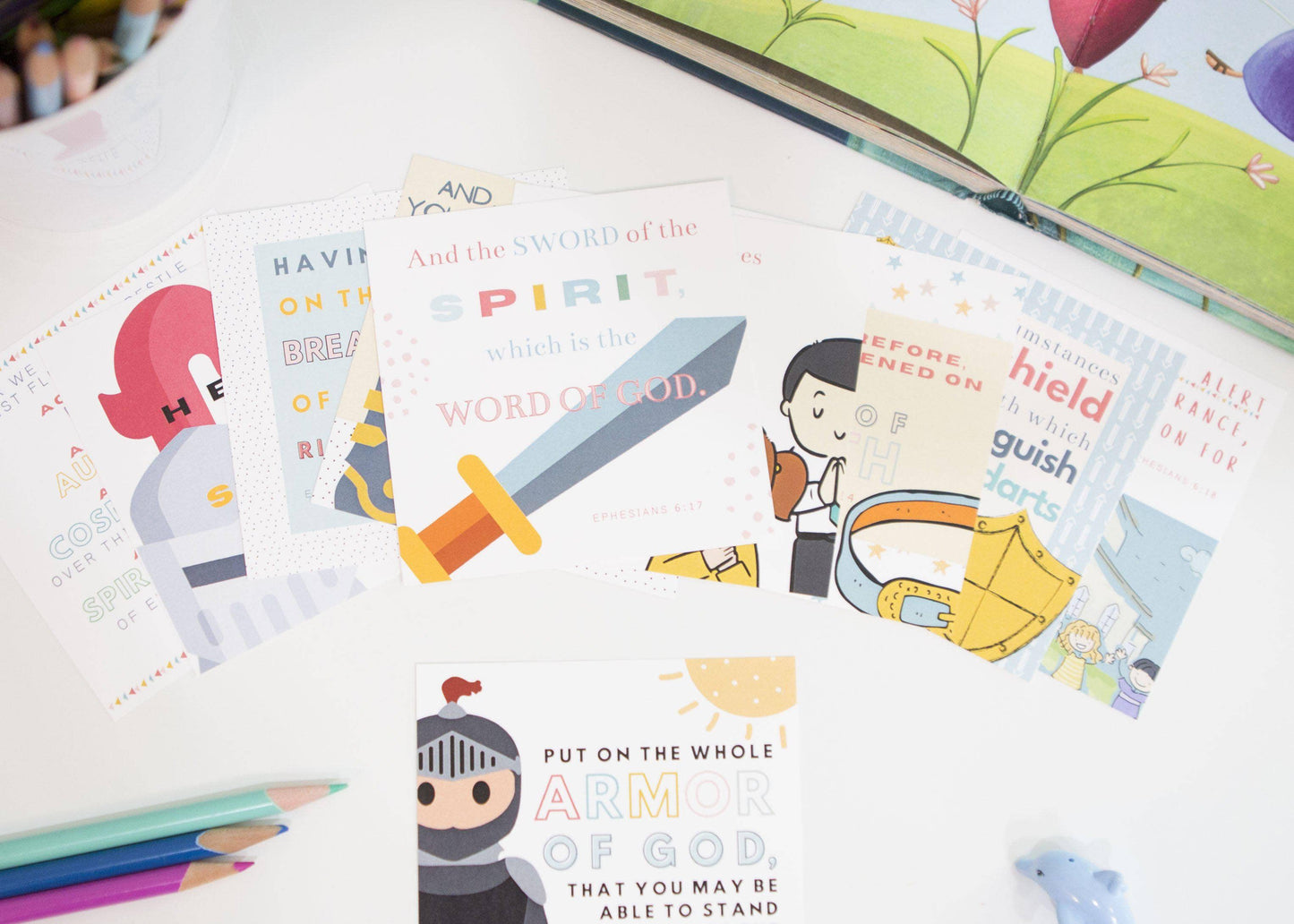 Kids Memory Verses Cards | Armor of God Verse Cards