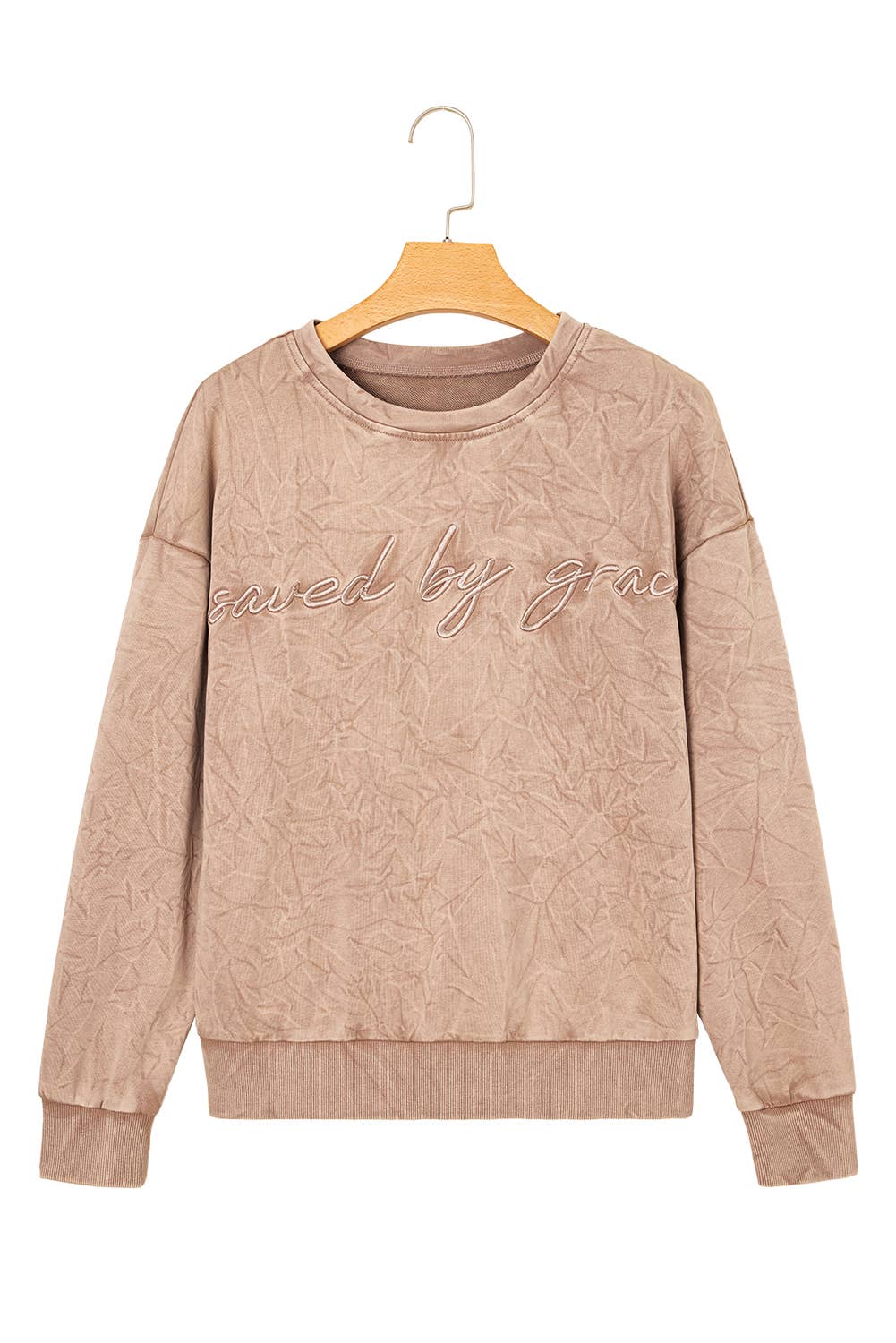 Saved by grace Embroidery Mineral Wash Sweatshirt | S-XL
