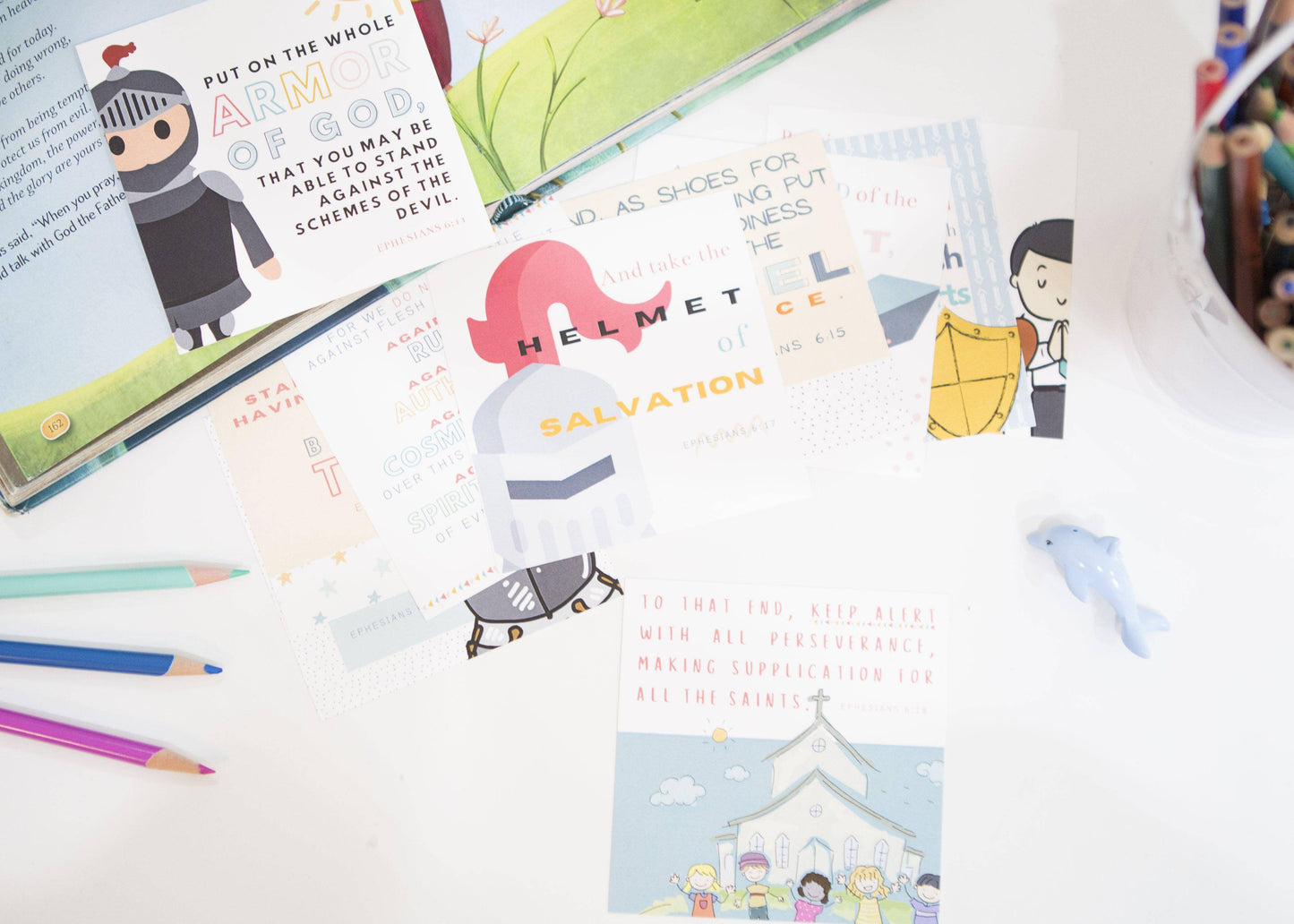 Kids Memory Verses Cards | Armor of God Verse Cards