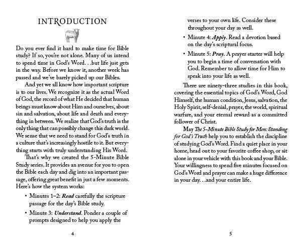 The 5-Minute Bible Study for Men: Standing for God's Truth