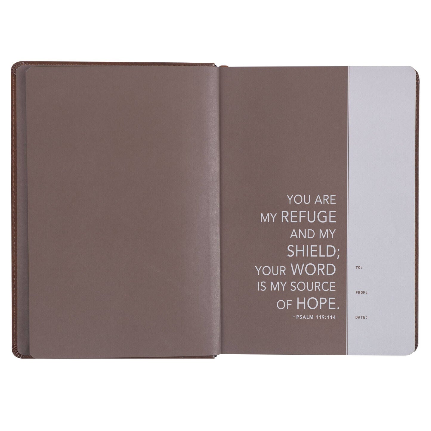 Devotional Bible NLT for Men Faux Leather, Chestnut Brown