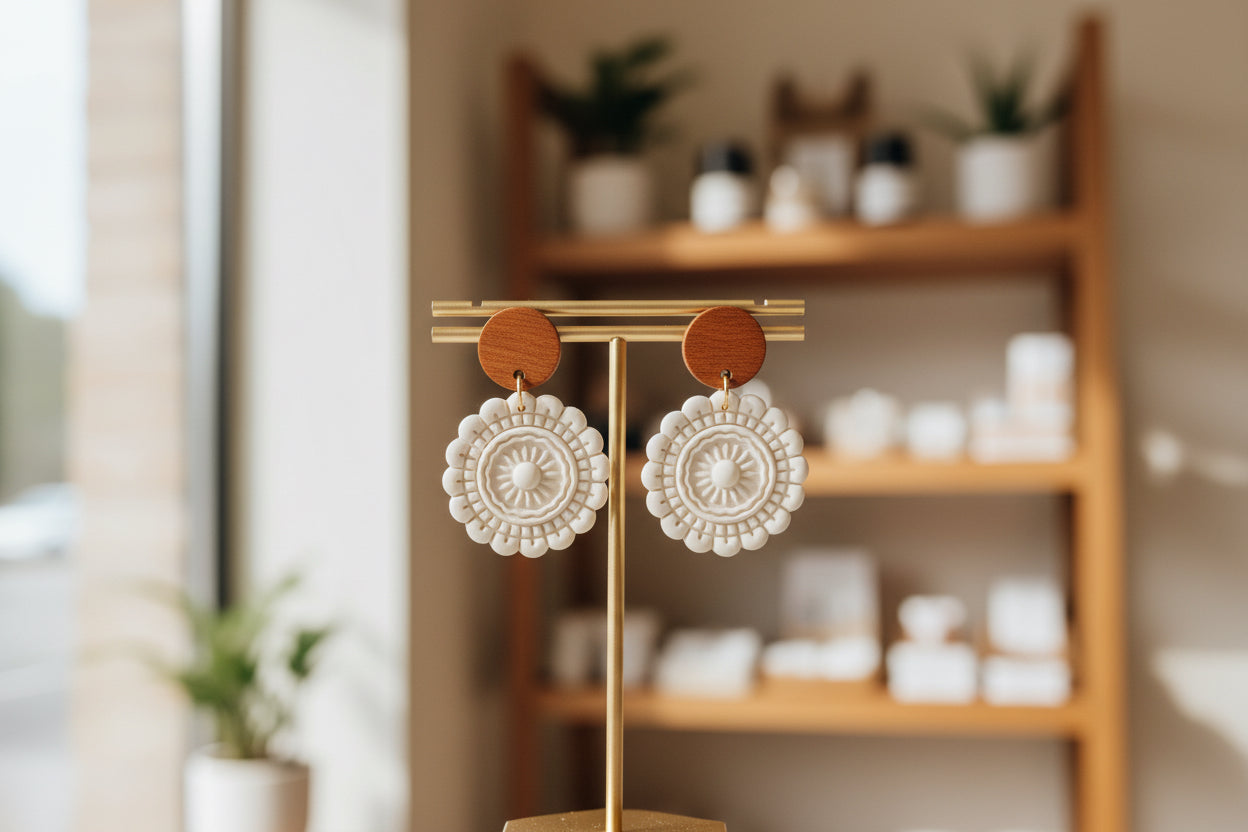 The Mandala Set- Polymer Clay Dangle Earrings