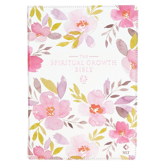 Pink Floral Spiritual Growth Bible New Living Translation