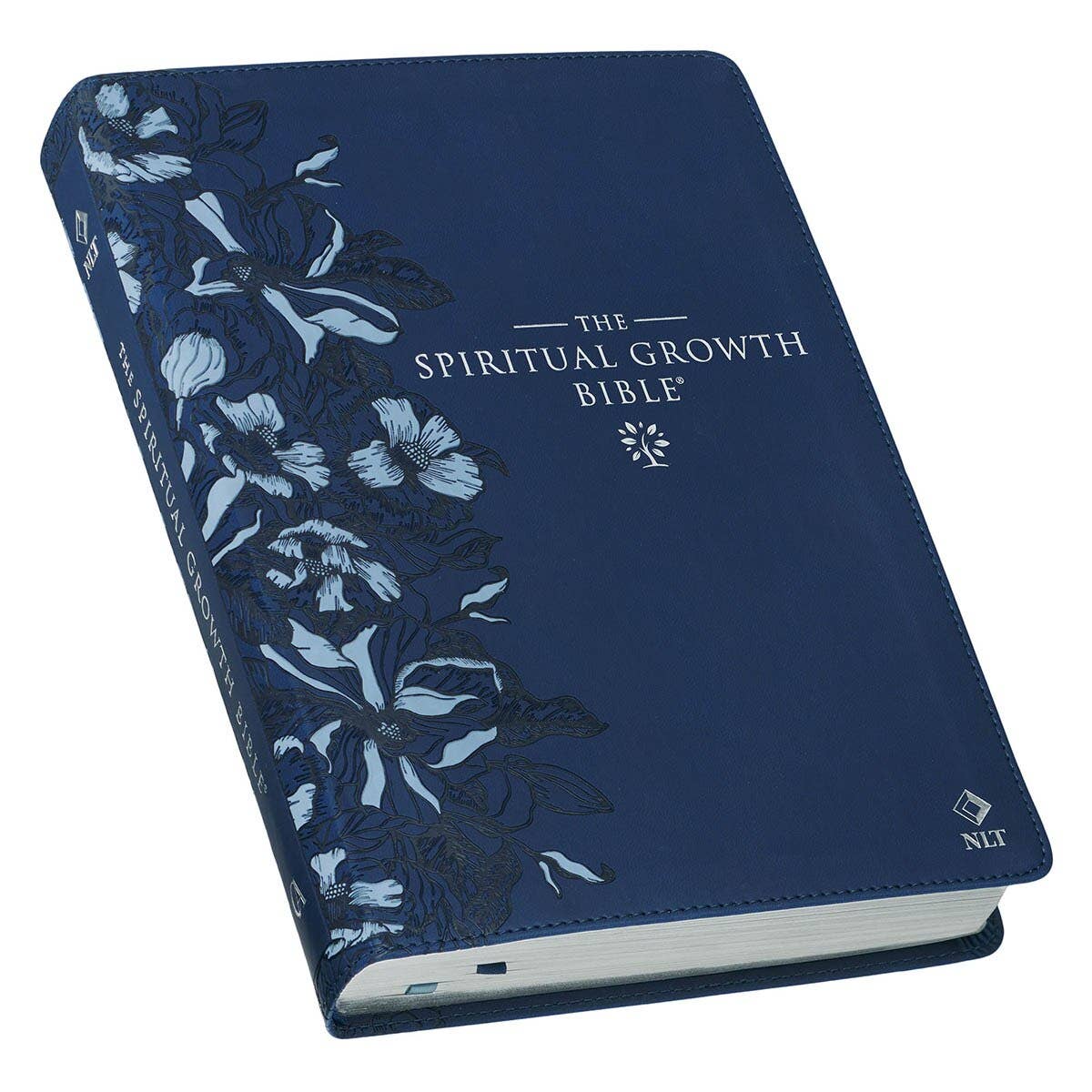 NLT, The Spiritual Growth Bible Faux Leather, Navy