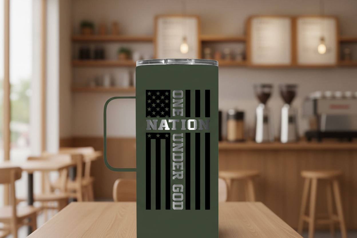 HOLD FAST 22 oz Stainless Steel Mug With Handle One Nation