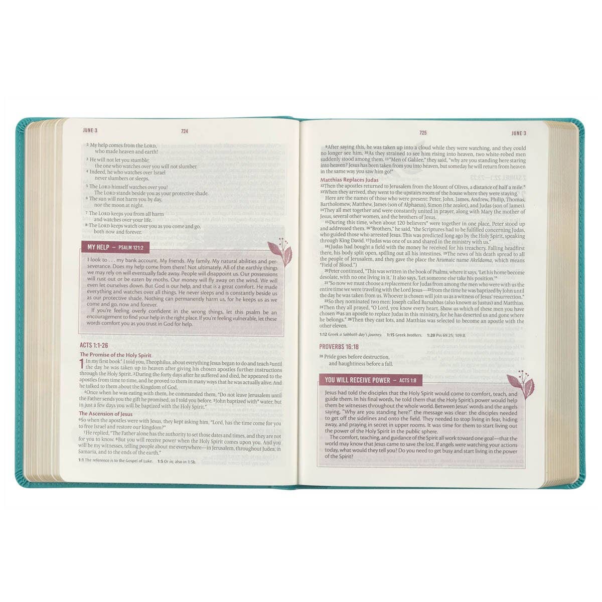 Devotional Bible NLT for Women Faux Leather, Teal