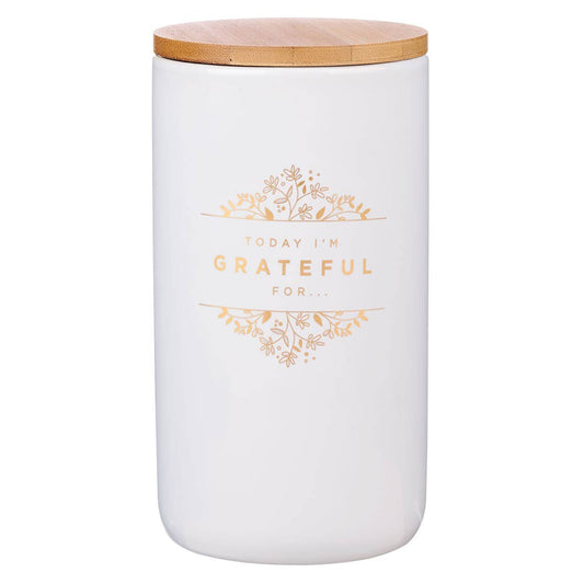 Ceramic Gratitude Jar w/cards