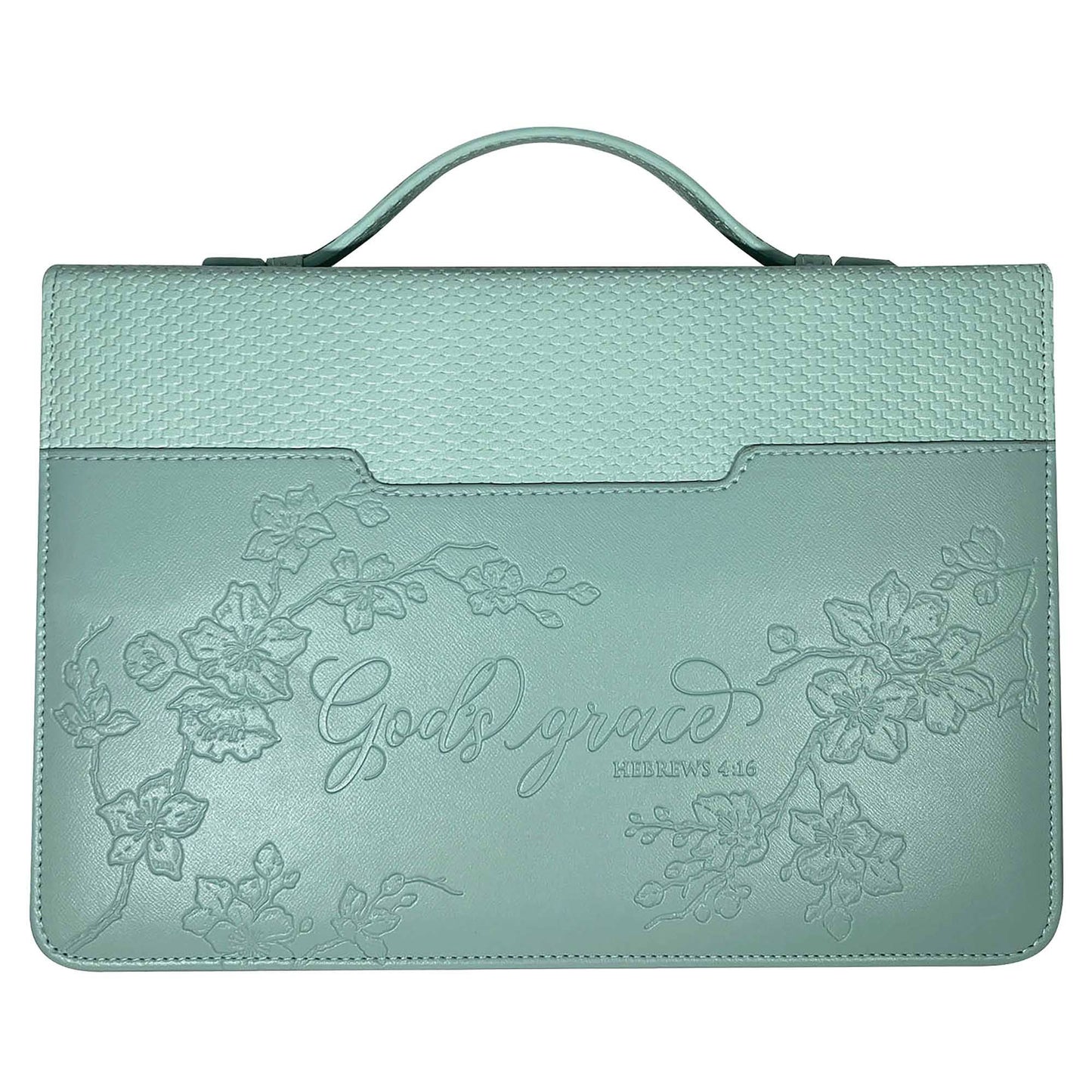 White Dove Bible Case Weave Gods Grace Mint Large