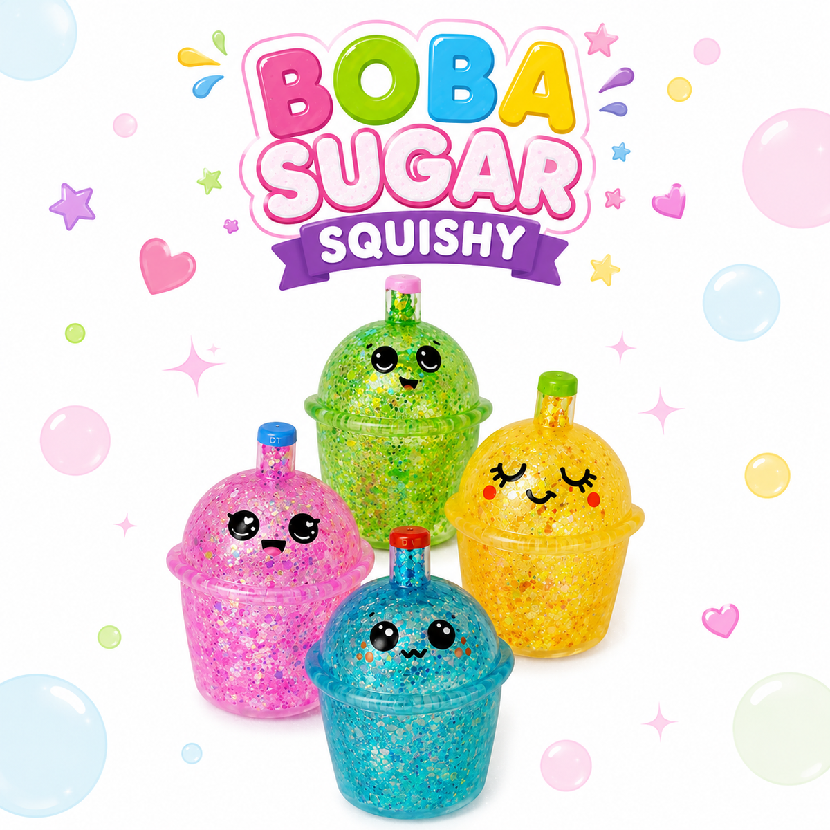 BEYOUTIFUL BOBA GLITTER SQUISHY
