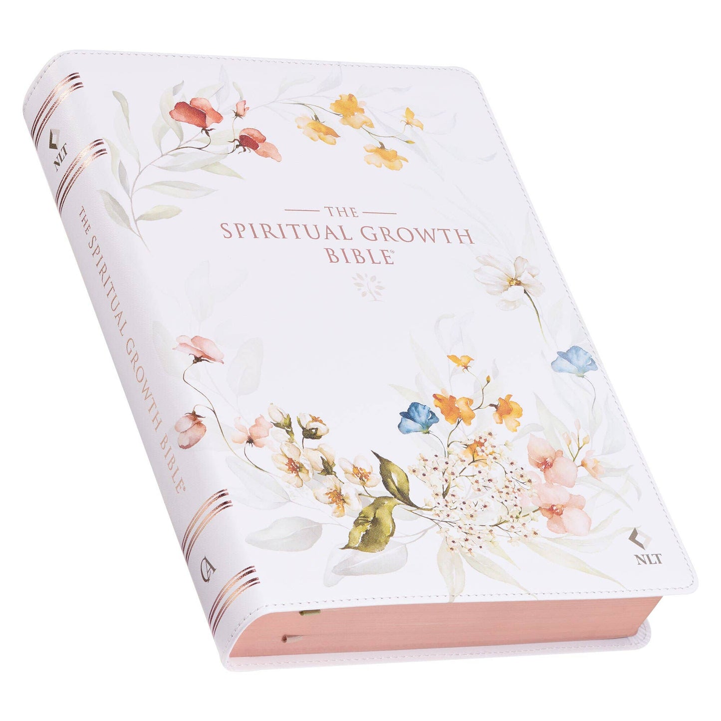 Cream Floral Spiritual Growth Bible New Living Translation