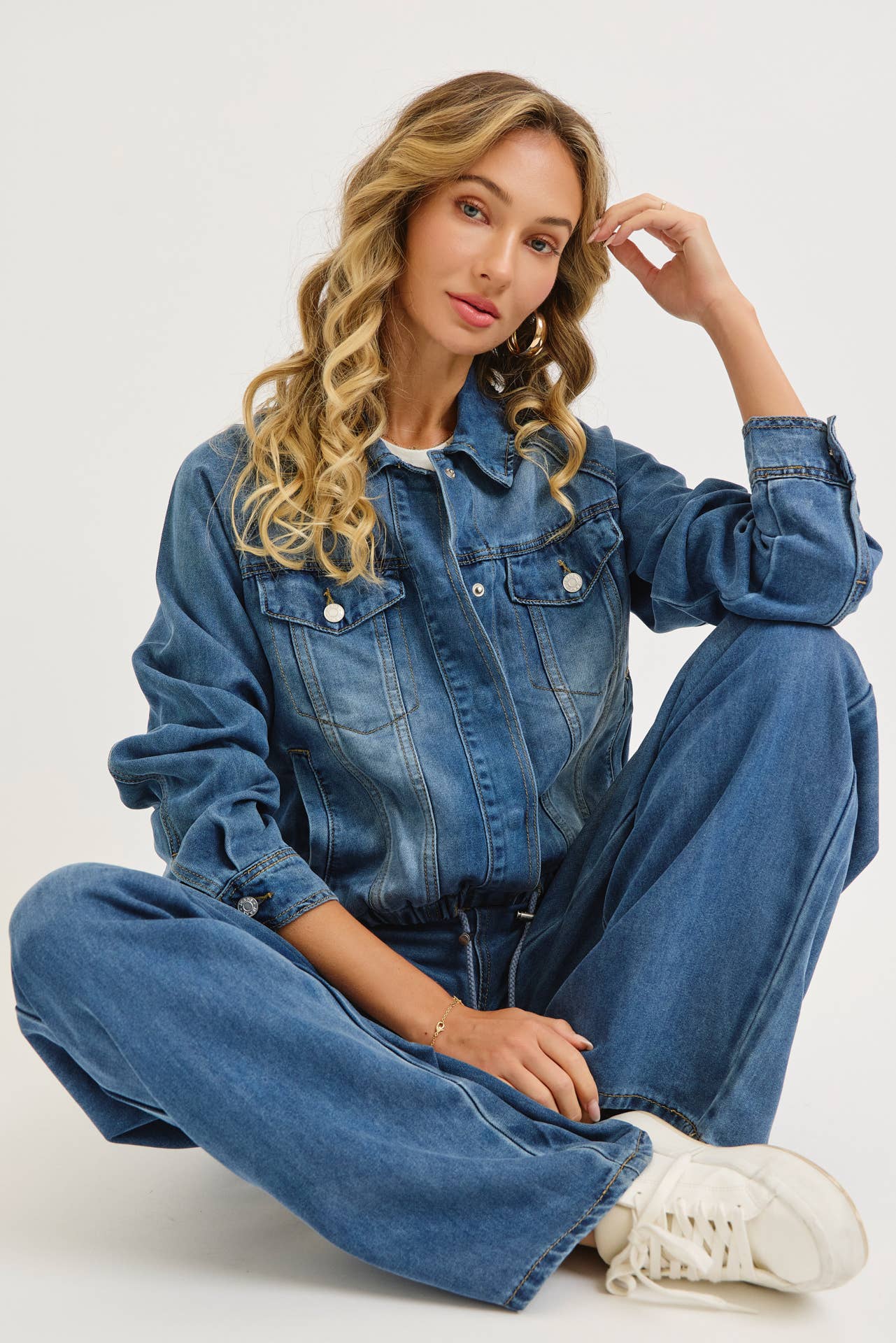EASY CASUAL  WIDE-LEG DENIM PATNS