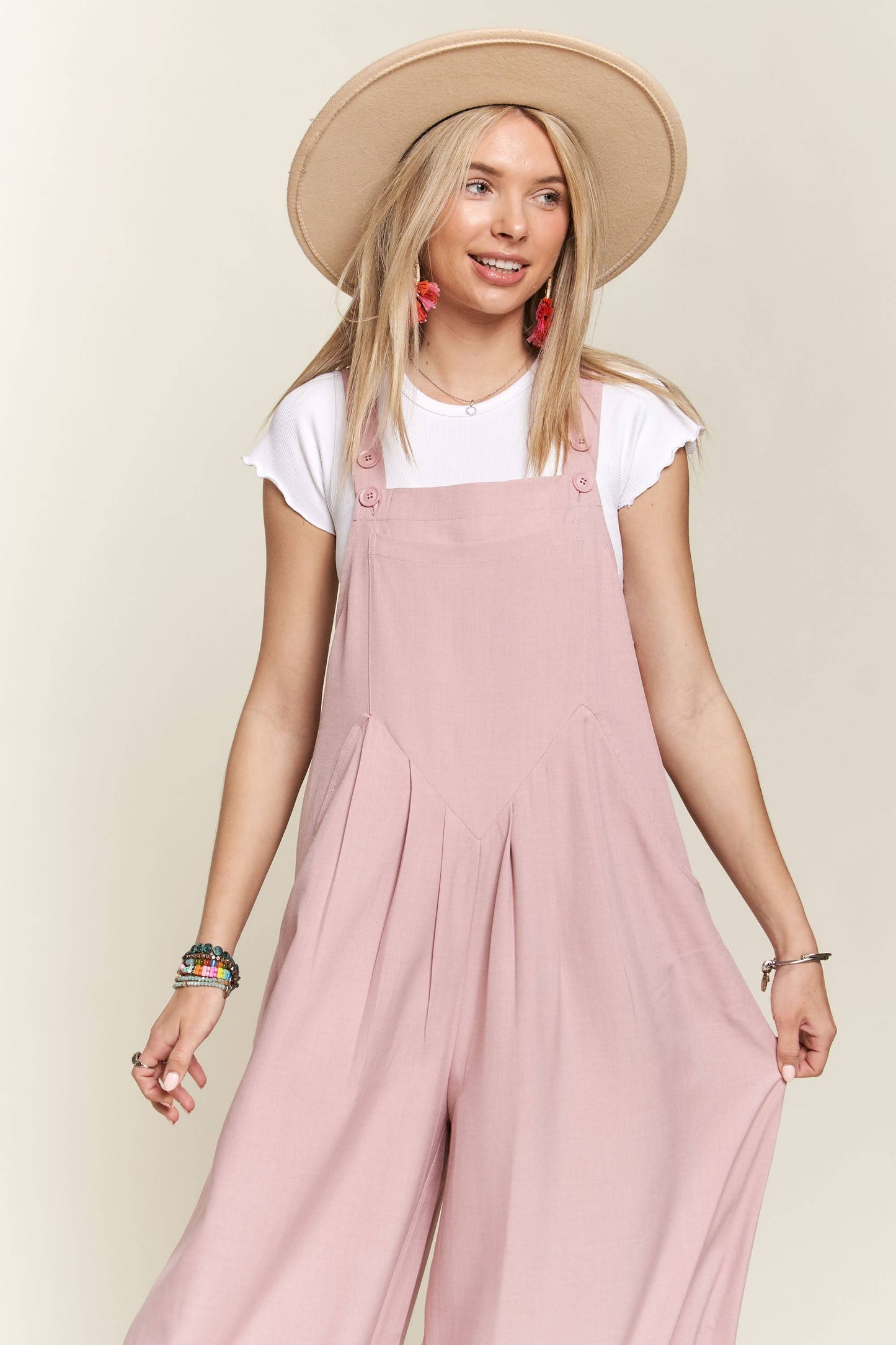 WIDE LEG OVERALL JUMPSUIT