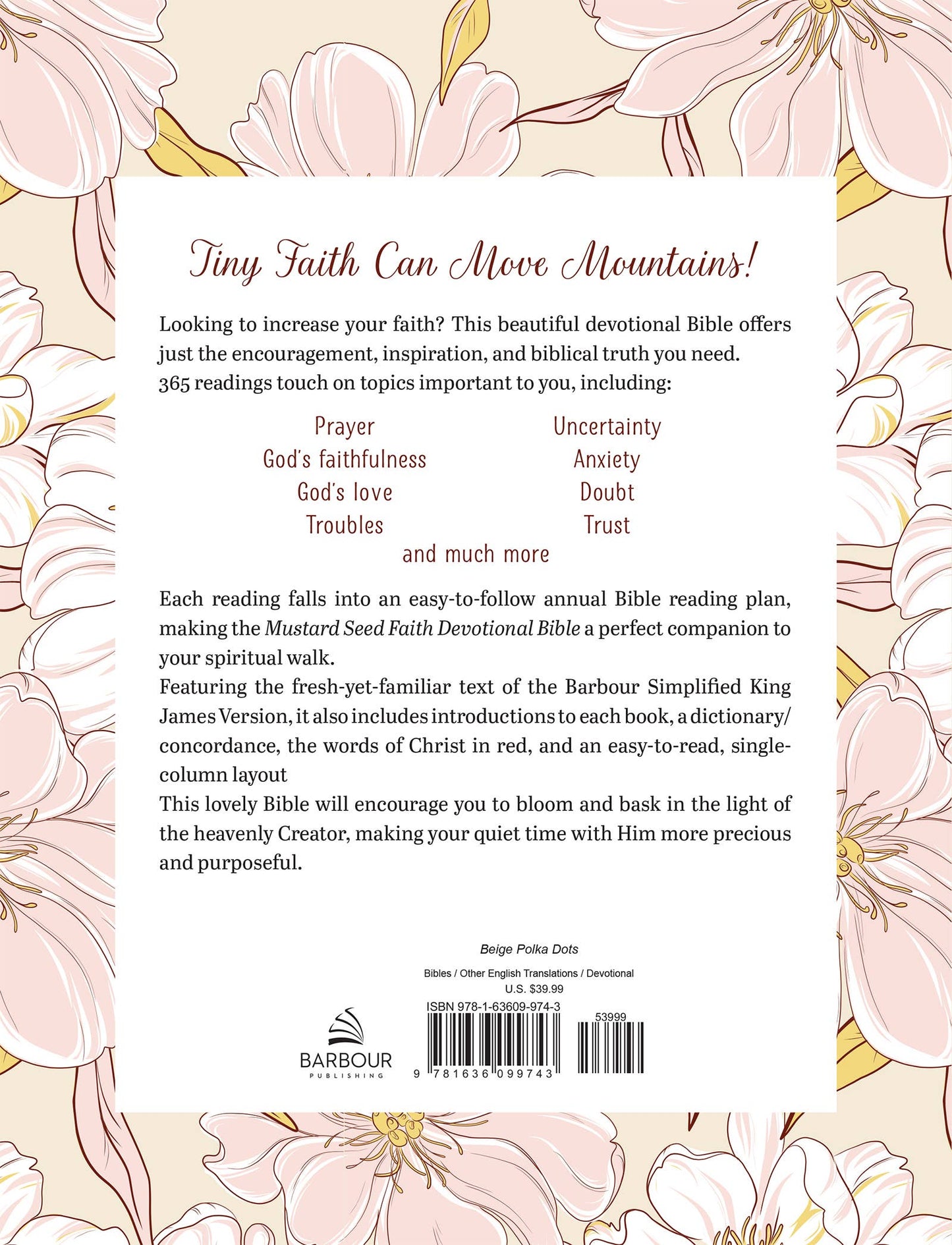 Mustard Seed Faith Devotional Bible—SKJV [Beige Polka Dots]iuybmnv<BV>