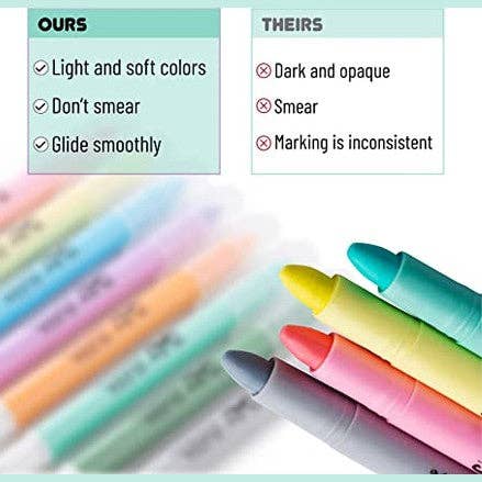 Pastel Gel Highlighters, No Bleed, 8 Pack