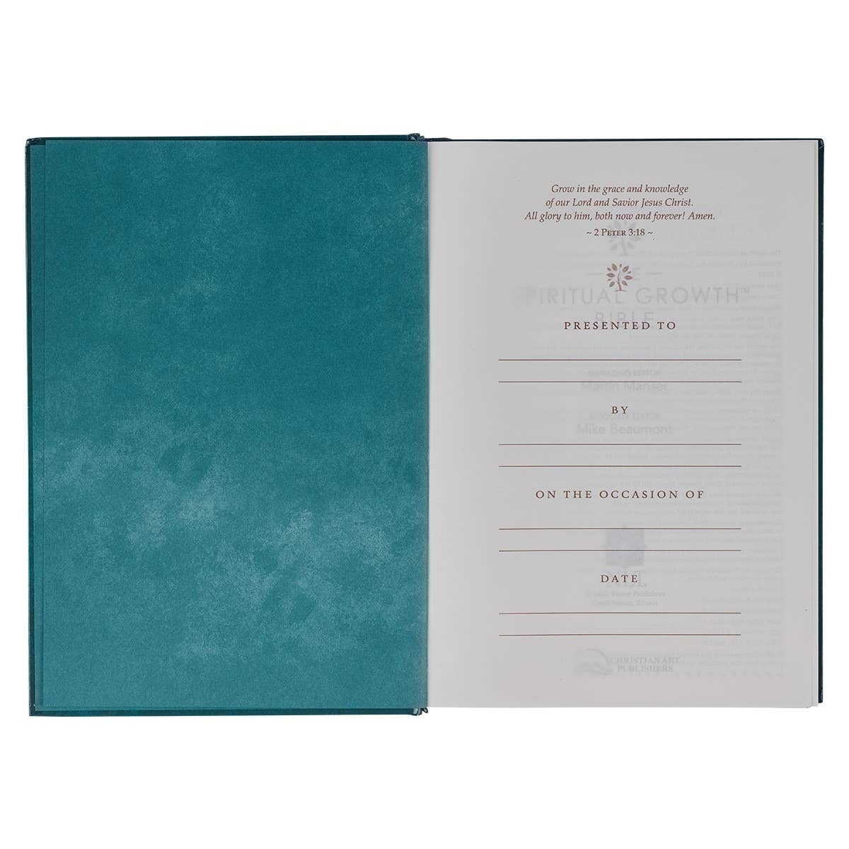 NLT, The Spiritual Growth Bible Hardcover, Teal