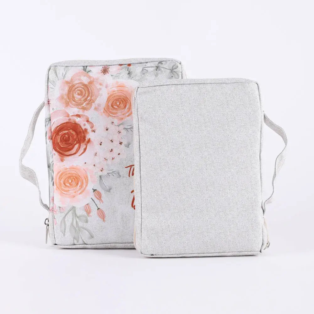 Canvas Bible Cover - Holy Bible Floral - L
