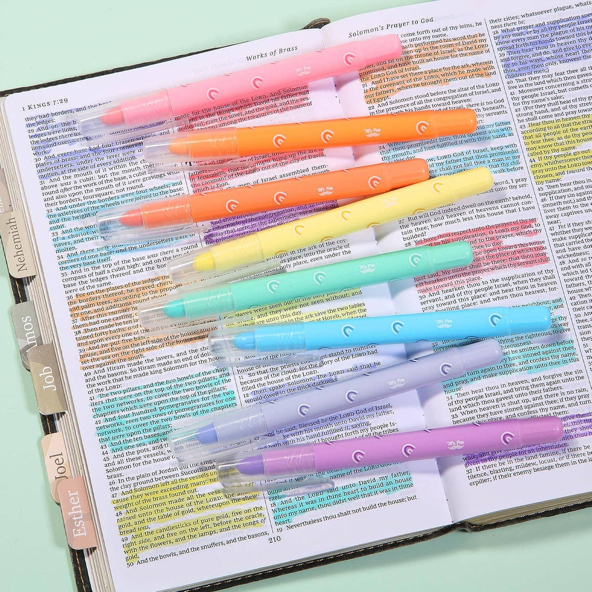 Bible Gel Highlighters *Rainbow* 8 Pack No Bleed