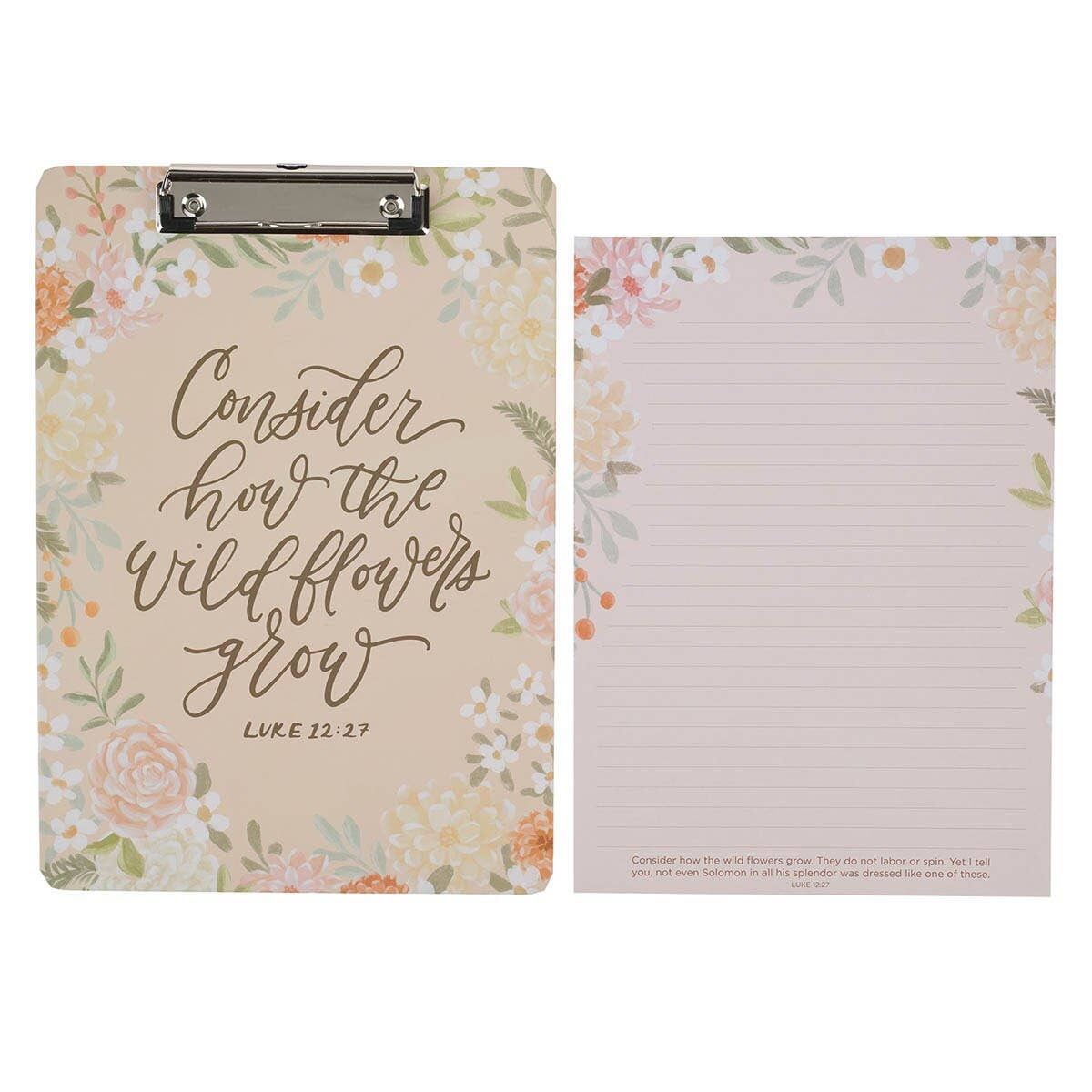 Clipboard w/Pad Consider How the Wildflowers Grow Luke 12:27