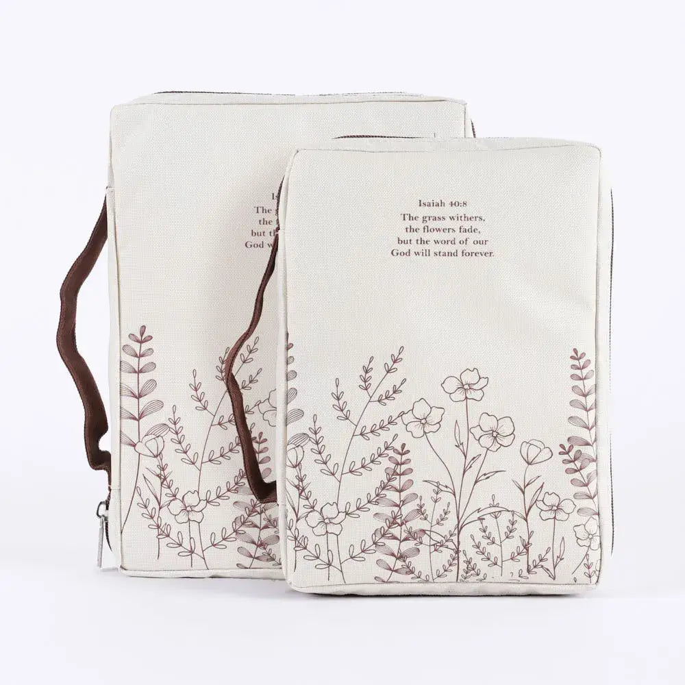 Canvas Bible Cover - Isaiah 40:8 Wildflowers - L