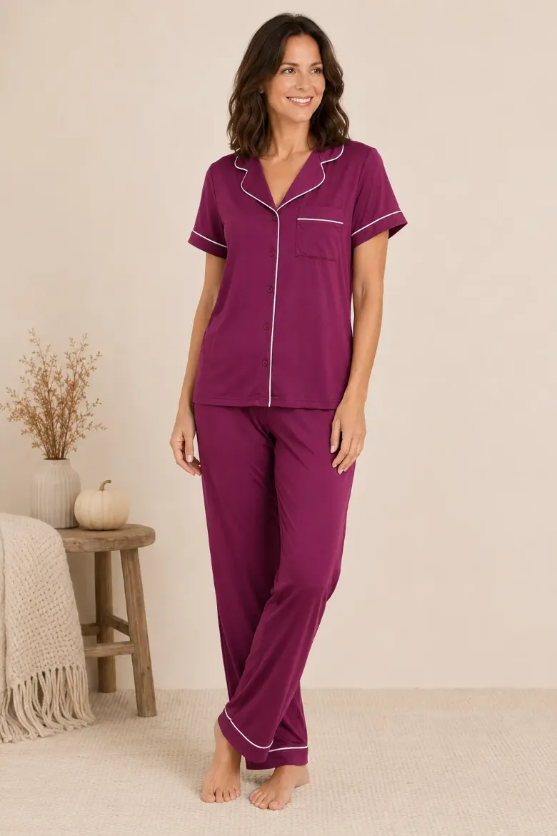 S/S YUMMY TOP & PULL ON PANT PJ SET