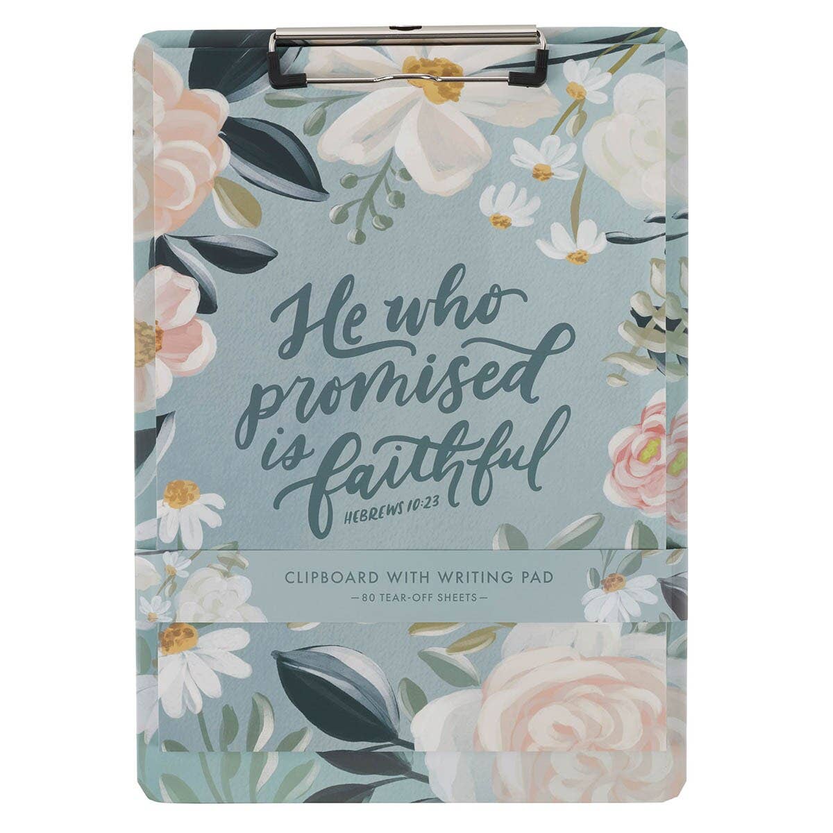 Clipboard w/Pad Floral He Who Promised is Faithful Heb 10:23