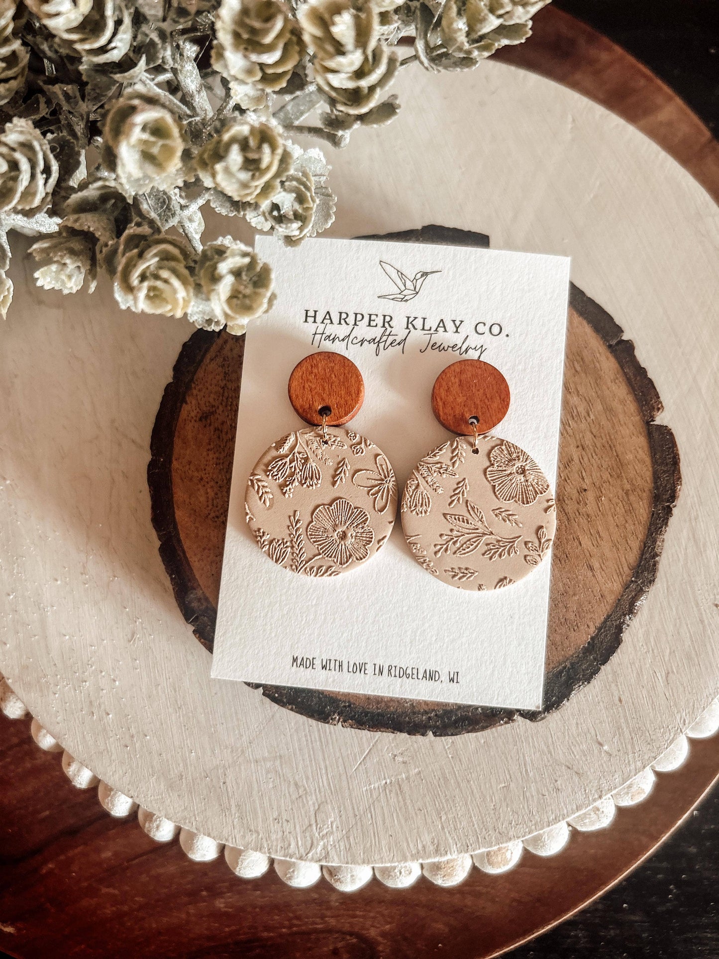 The Mocha Set- Polymer Clay Dangle Earrings